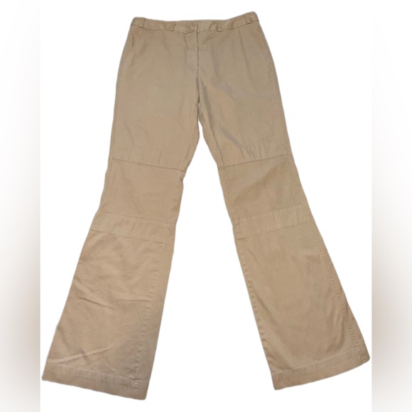 BCBG Max Azria Beige Flare Pants Size 8 31” Inseam Boho Chic flare bell bottom - Picture 2 of 13